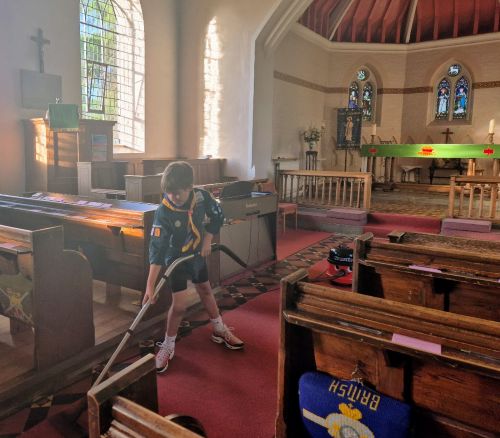Vacuuming the church
